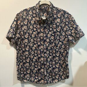J. Crew Flex Washed Floral short sleeve Shirt size M